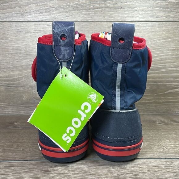 NEW Crocs Crocband II.5 Gust Navy Blue Red Little Boy Sz 1 Relaxed Fit Snow Boot - Picture 4 of 11